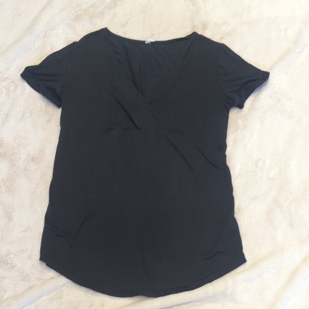 Pinkblush Black Short Sleeve Nursing Top